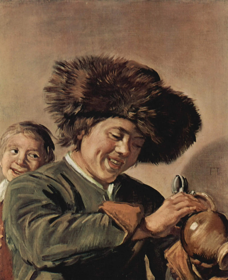 İki çocuk bira içerek gülen - Frans Hals