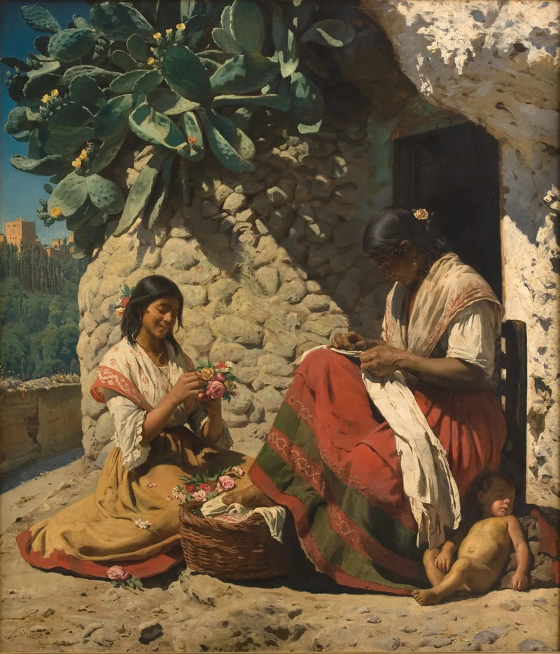 İki çingene kulübelerinin önünde. İspanya - Peder Severin Krøyer
