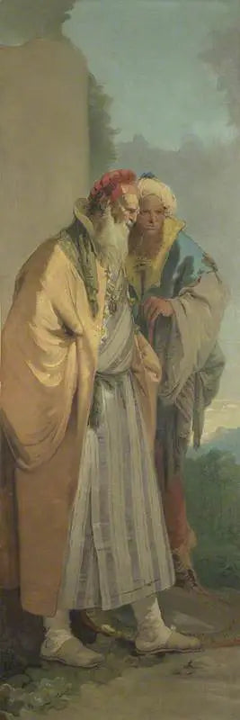 İki adam, doğu tarzı kıyafetler içinde - Giovanni Battista Tiepolo