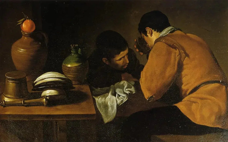 İki Genç Yemekte - Diego Velázquez