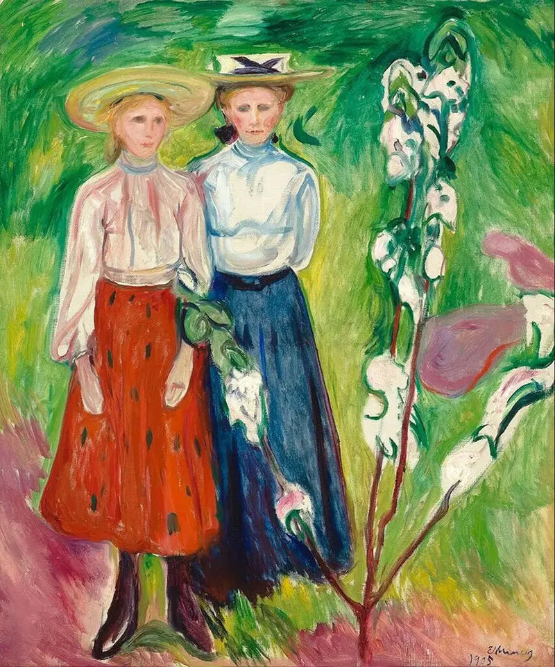 Bahçedeki İki Genç Kız - Edvard Munch