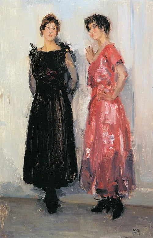 İki model, Epi ve Gertie, Amsterdam'daki Hirsch modaevinde - Isaac Israëls