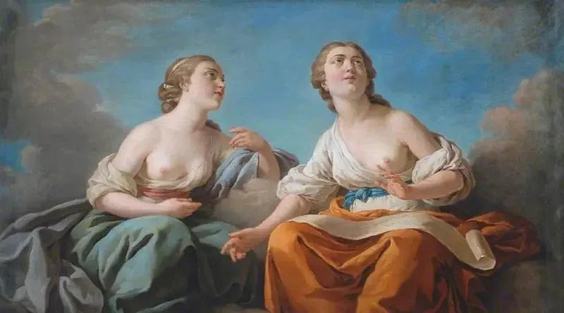 İki Muses, Beş Duygu'nun Alegorisi - Louis Jean François Lagrenée