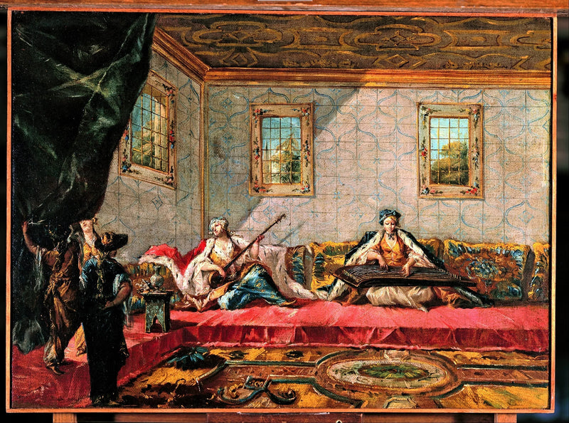 Haremde müzik çalan iki odaliske - Francesco Guardi