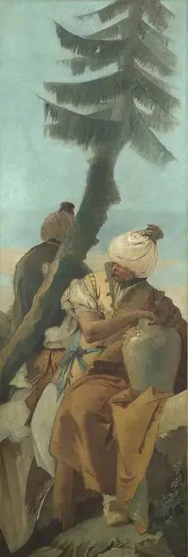 İki Doğulu Oturmuş Ağaç Altında - Giovanni Battista Tiepolo