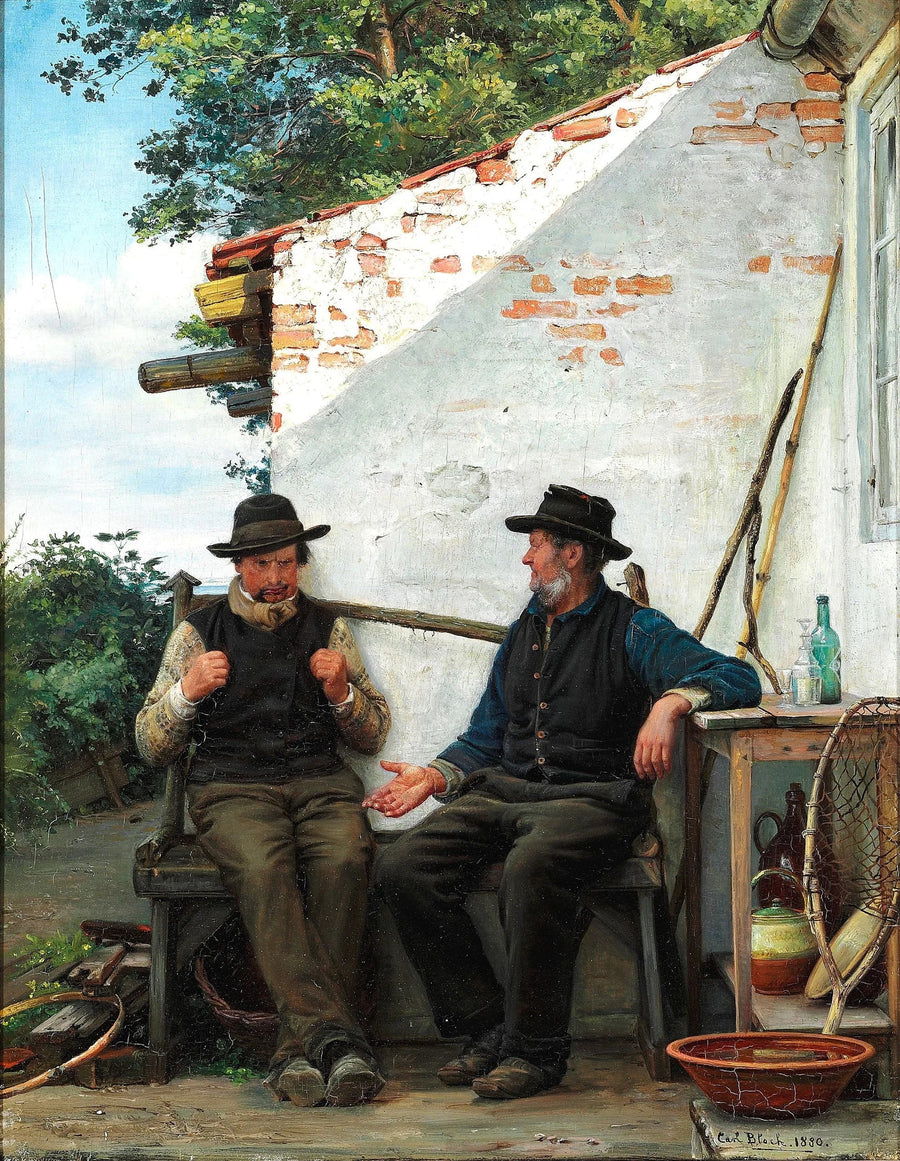 İki balıkçı sohbet ediyor - Carl Heinrich Bloch