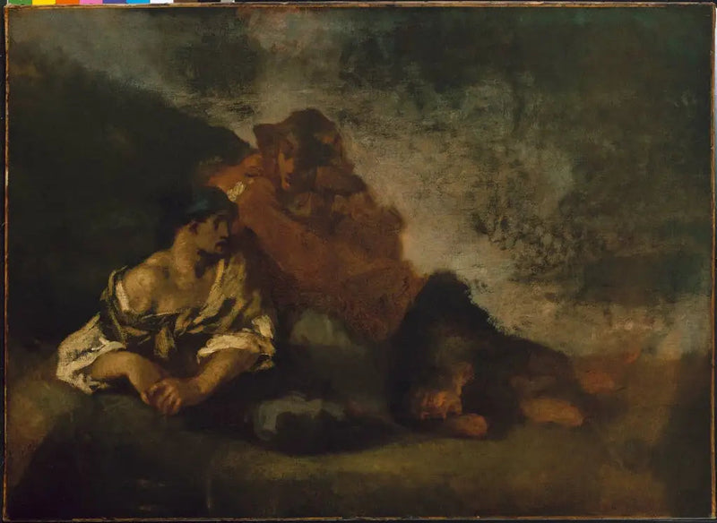 İki Yatan Figür - Jean-François Millet