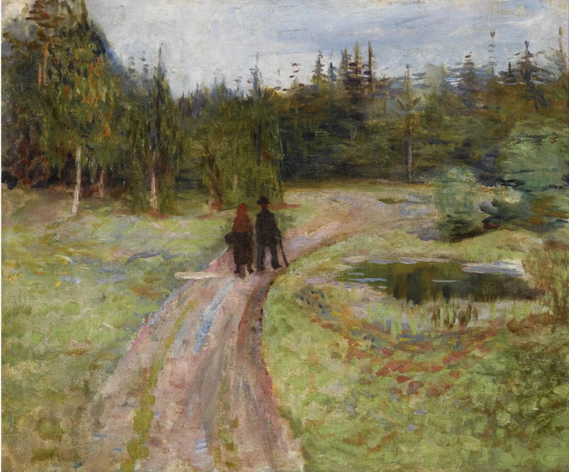 Ormanda Yolda İki Kişi - Edvard Munch