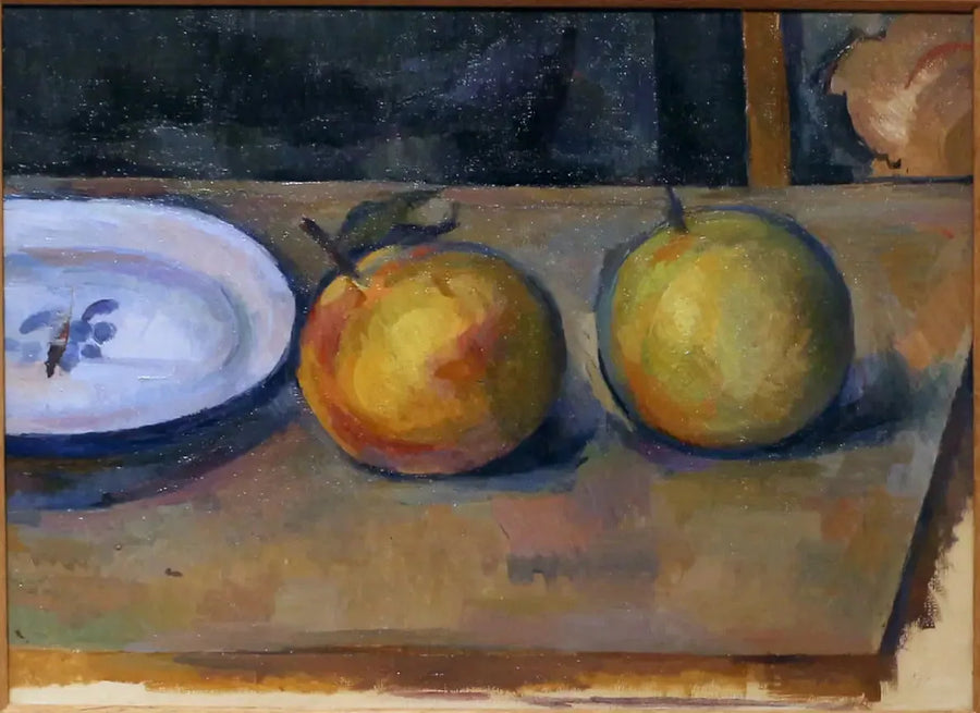 Bir masanın üzerindeki iki elma - Paul Cézanne