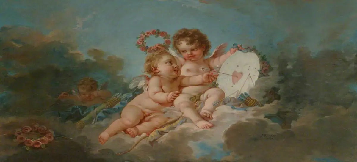 Deux putti jouant avec un « Heartboard » - François Boucher - Alpha Reproduction
