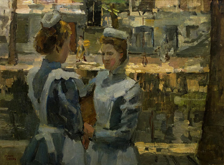 Amsterdam Kanalında İki Hizmetçi - Isaac Israëls