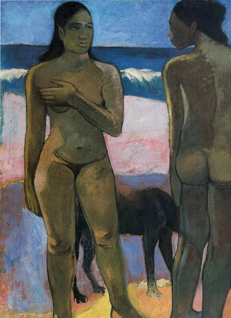 Plajda İki Tahitili - Paul Gauguin