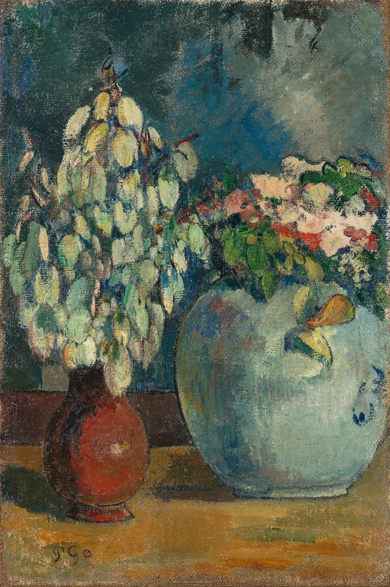 İki çiçek vazosu - Paul Gauguin