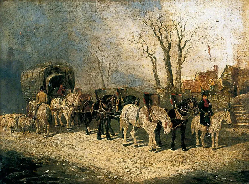 Londra'dan York'a taşıyıcı, kış yolunda - John Frederick Herring, Sr.
