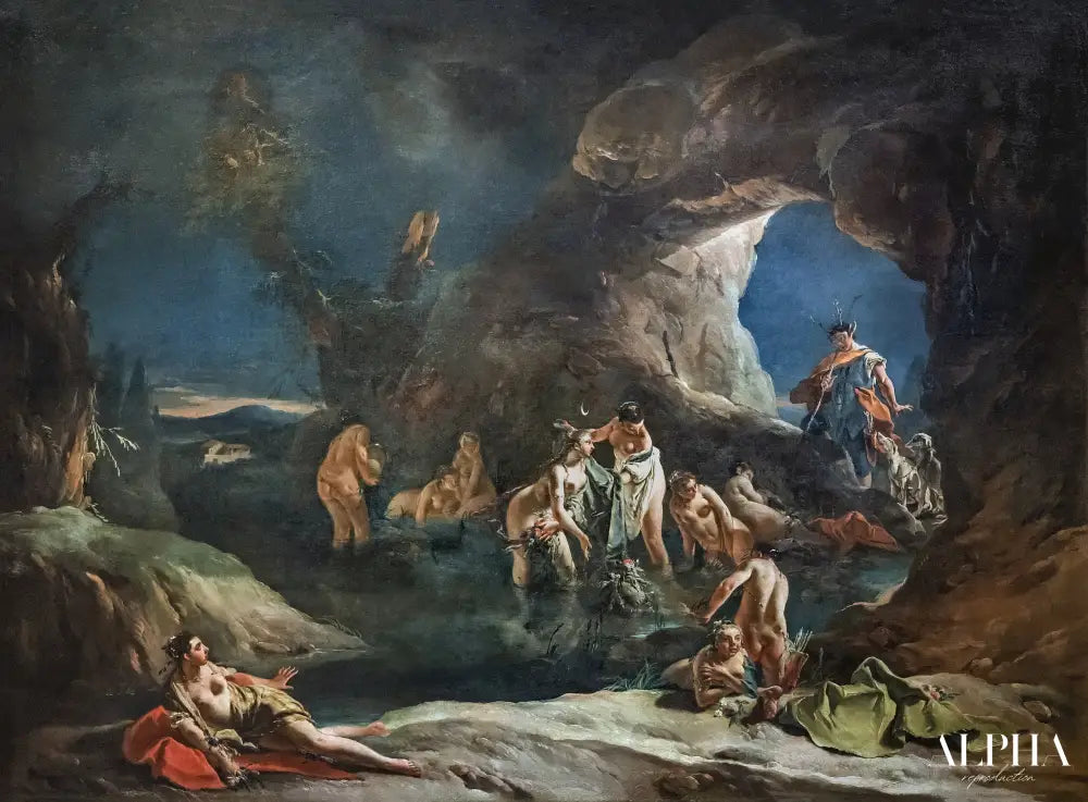 Diane et Actéon - Giambattista Tiepolo - Reproductions de tableaux et peintures haut de gamme