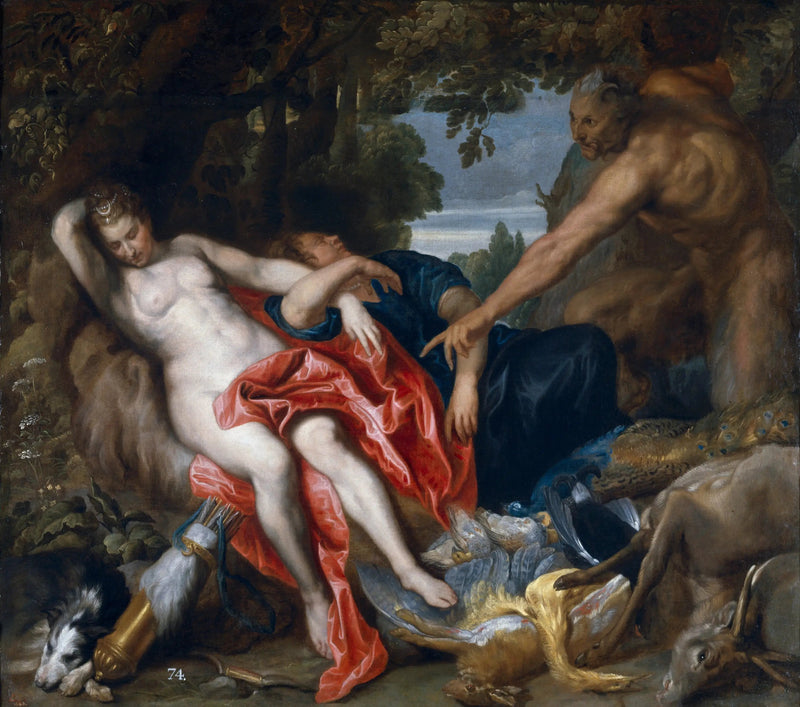 Diane ve bir satyr tarafından şaşırtılan nymphe - Antoine van Dyck