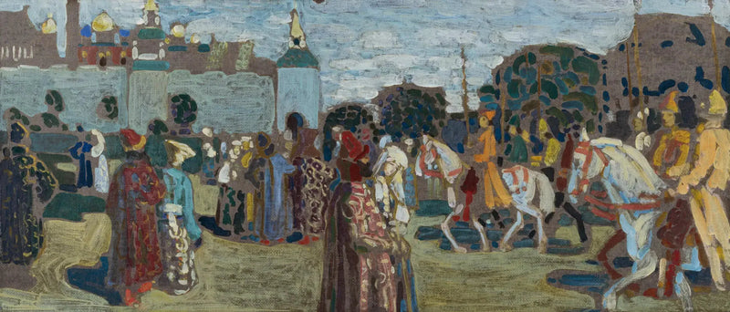 Pazar (eski Rusça) (eskiz) - Vassily Kandinsky