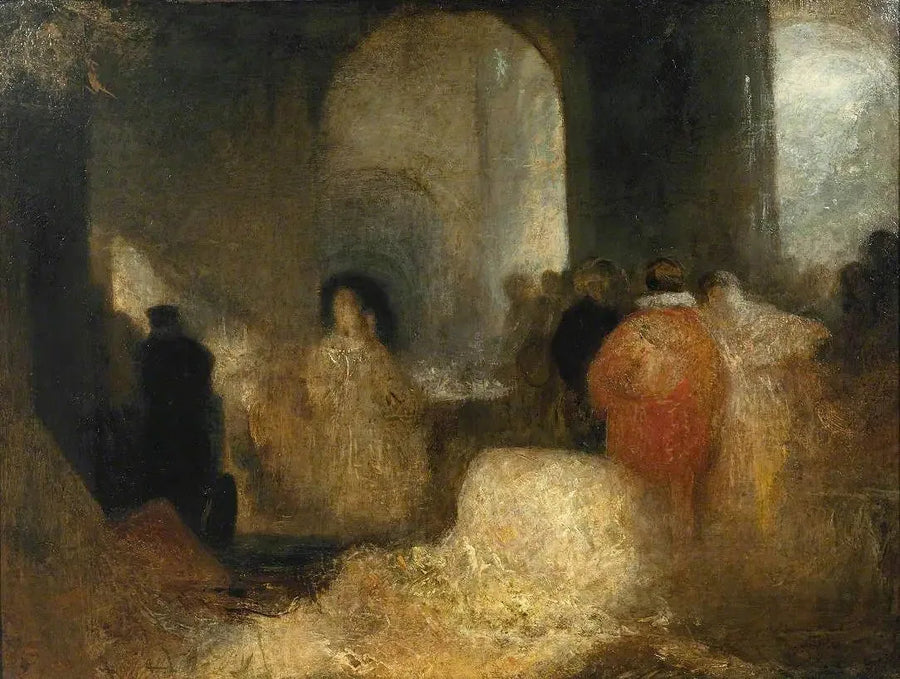 Kostümlü Figürlerle Büyük Bir Odada Akşam Yemeği - J. M. W. Turner