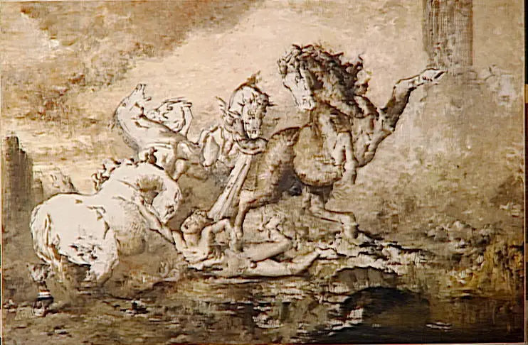 Diomède atları tarafından yutulmuş - Gustave Moreau
