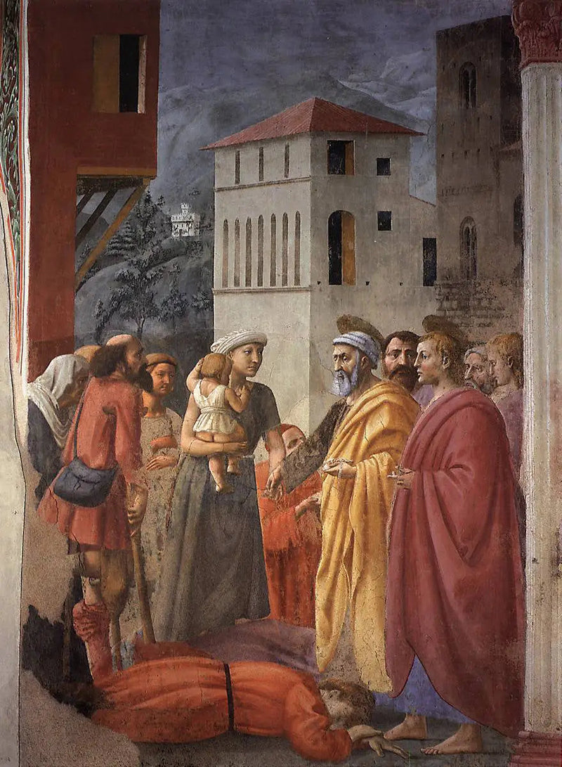 Sadaka Dağıtımı ve Ananias'ın Ölümü - Masaccio