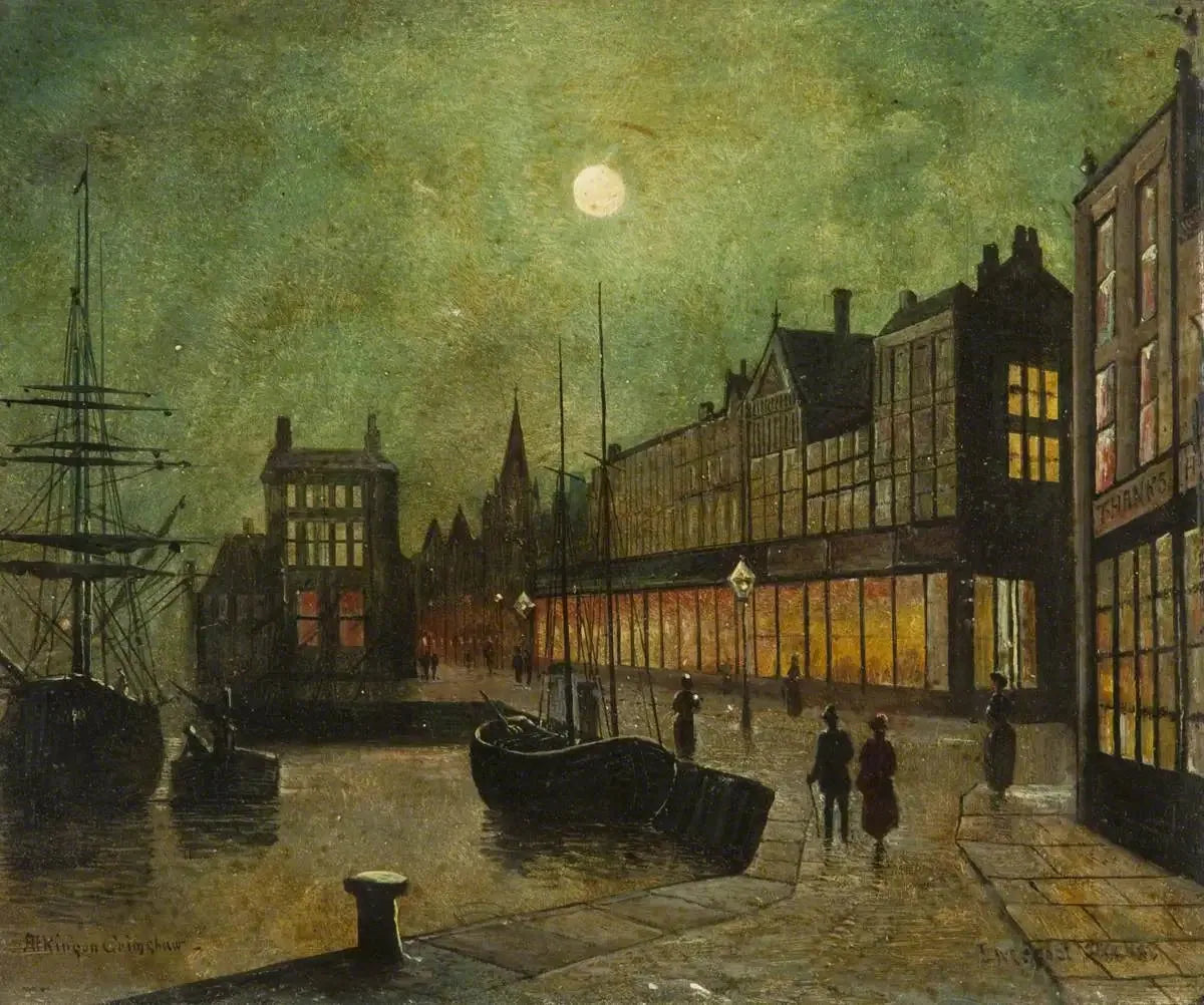 Docks de Liverpool (panneau 5 sur 5) - John Atkinson Grimshaw image 1 reproduction de peinture à l’huile