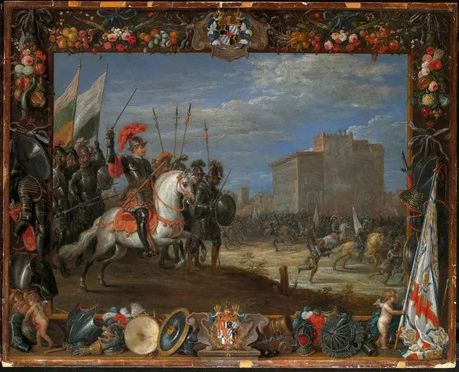 Don Antonio Moncada, Kraliçe Bianca'nın ikamet ettiği kaleye Cabrera'nın saldırısını püskürtüyor - David Teniers genç
