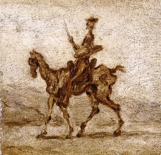 Don Quichotte at binmek - Honoré Daumier