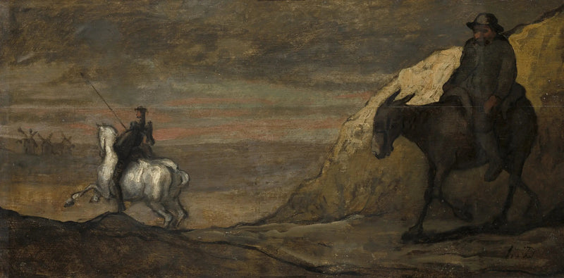 Don Quichotte ve Rüzgar Değirmenleri - Honoré Daumier