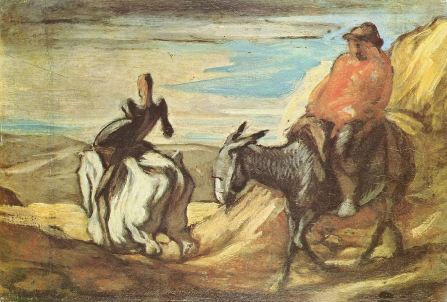 Don Quichotte ve Sancho Panca Dağlarda - Honoré Daumier
