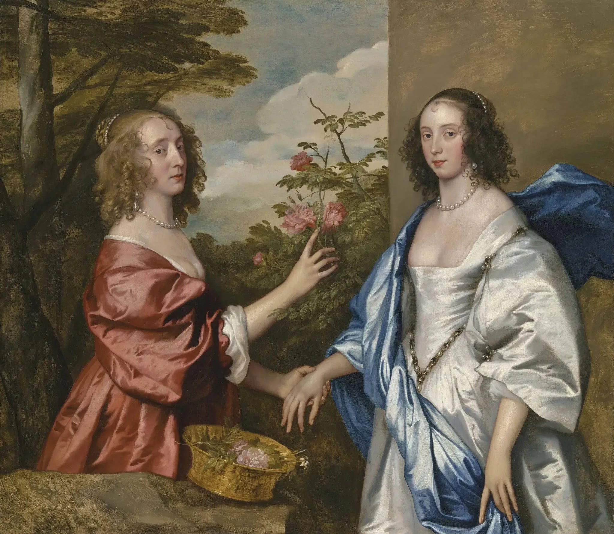 Double portrait d'Anne, comtesse de Manchester et de sa fille Anne Cavendish, Lady Rich - Antoine van Dyck image 1 reproduction de peinture à l’huile