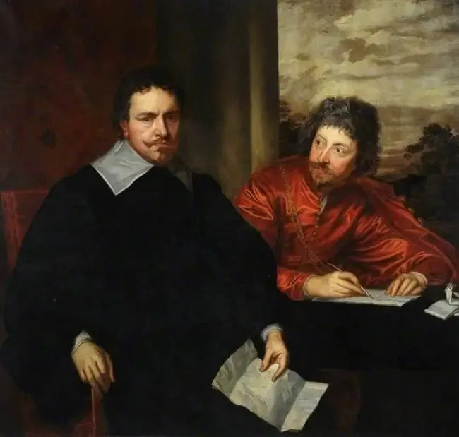 Thomas Wentworth, 1. Kont Strafford'un (1593-1641) çift portresi, sekreteri Sir Philip Mainwaring (1589-1661) ile - Antoine van Dyck