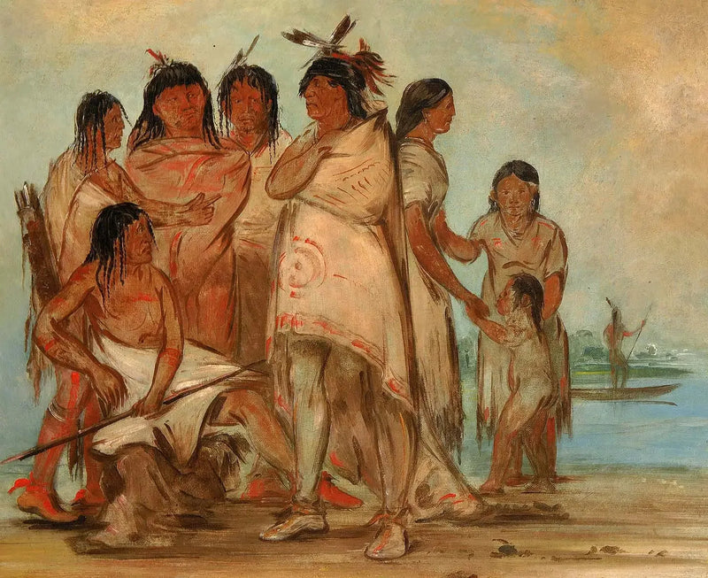Du-cór-re-a, kabile lideri ve ailesi - George Catlin