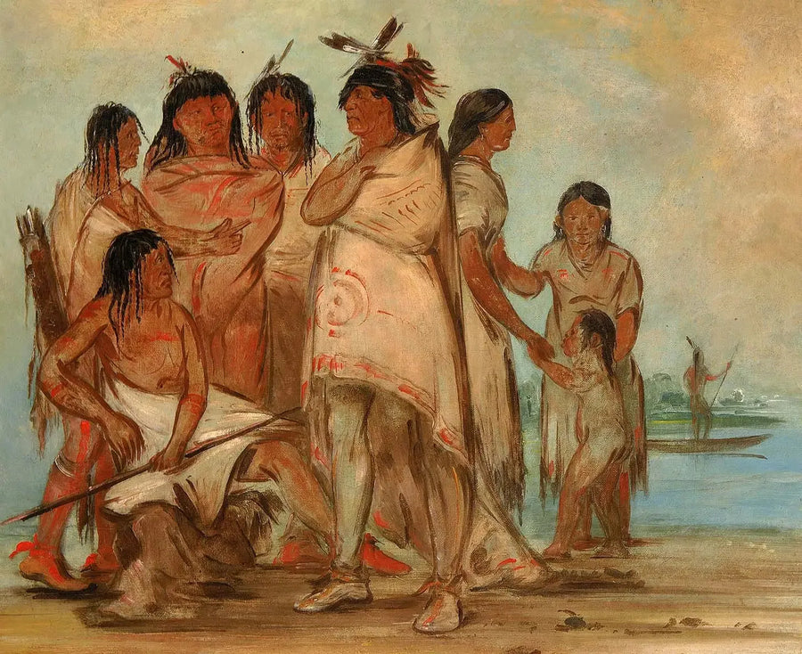 Du-cór-re-a, kabile lideri ve ailesi - George Catlin