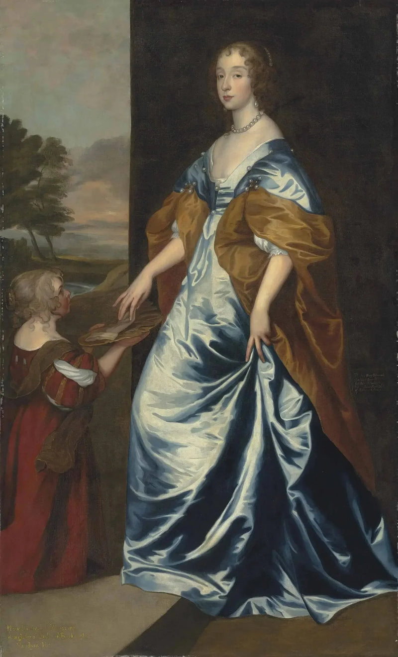 Lennox Düşesi ve Richmond (1622-1685) ve hizmetçisi, cüce, Anne Shepherd - Antoine van Dyck