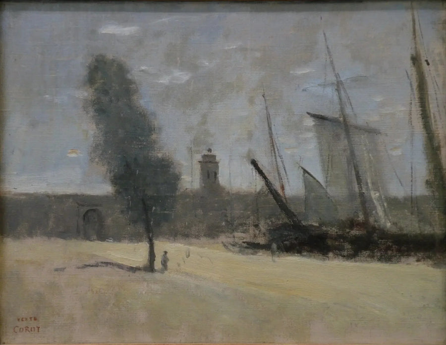 Dunkerque, surlar ve liman giriş kapısı - Jean-Baptiste Camille Corot