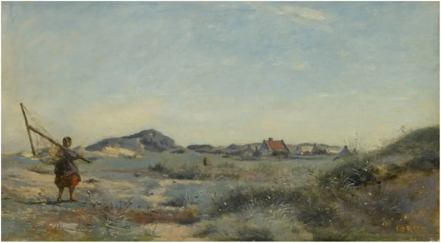 Dunkerque. Bir karides avcısı - Jean-Baptiste Camille Corot