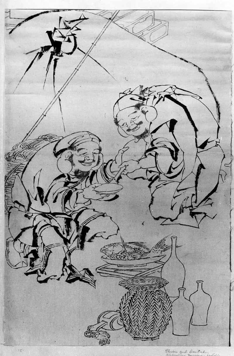 Ebisu ve Daikoku Yeni Yıl Festivali'ni Kutluyor - Hokusai