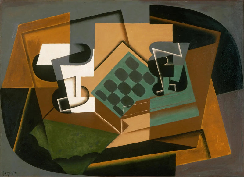 Satranç Tahtası, Cam ve Tabak - Juan Gris