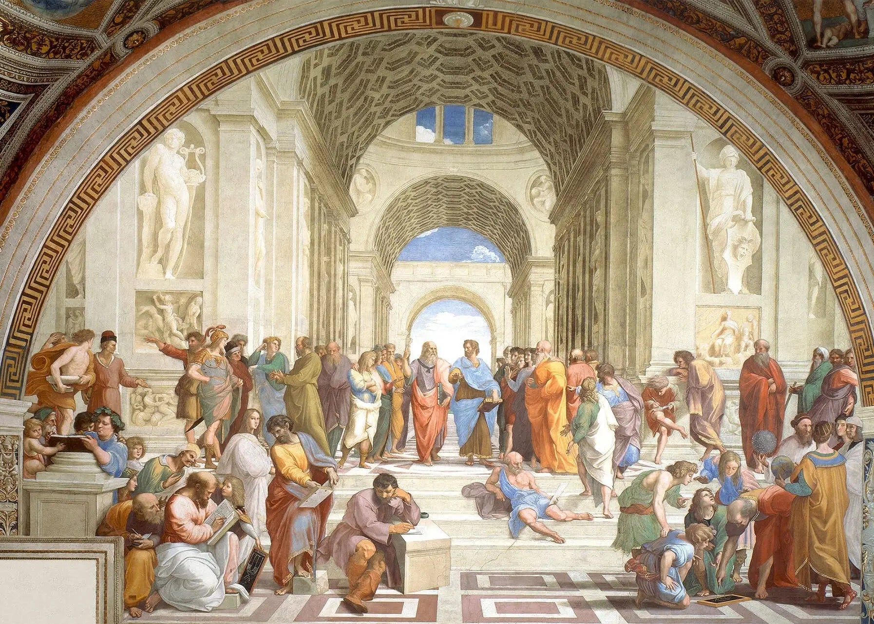 Reproduction du tableau « École d'Athènes - Raphaël Sanzio » par Alpha Reproduction en peinture à l’huile