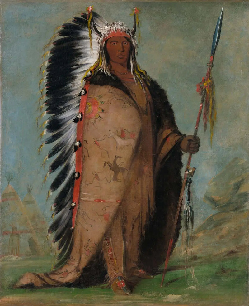 Ee-áh-sá-pa, Black Rock, iki kazanlı şef - George Catlin