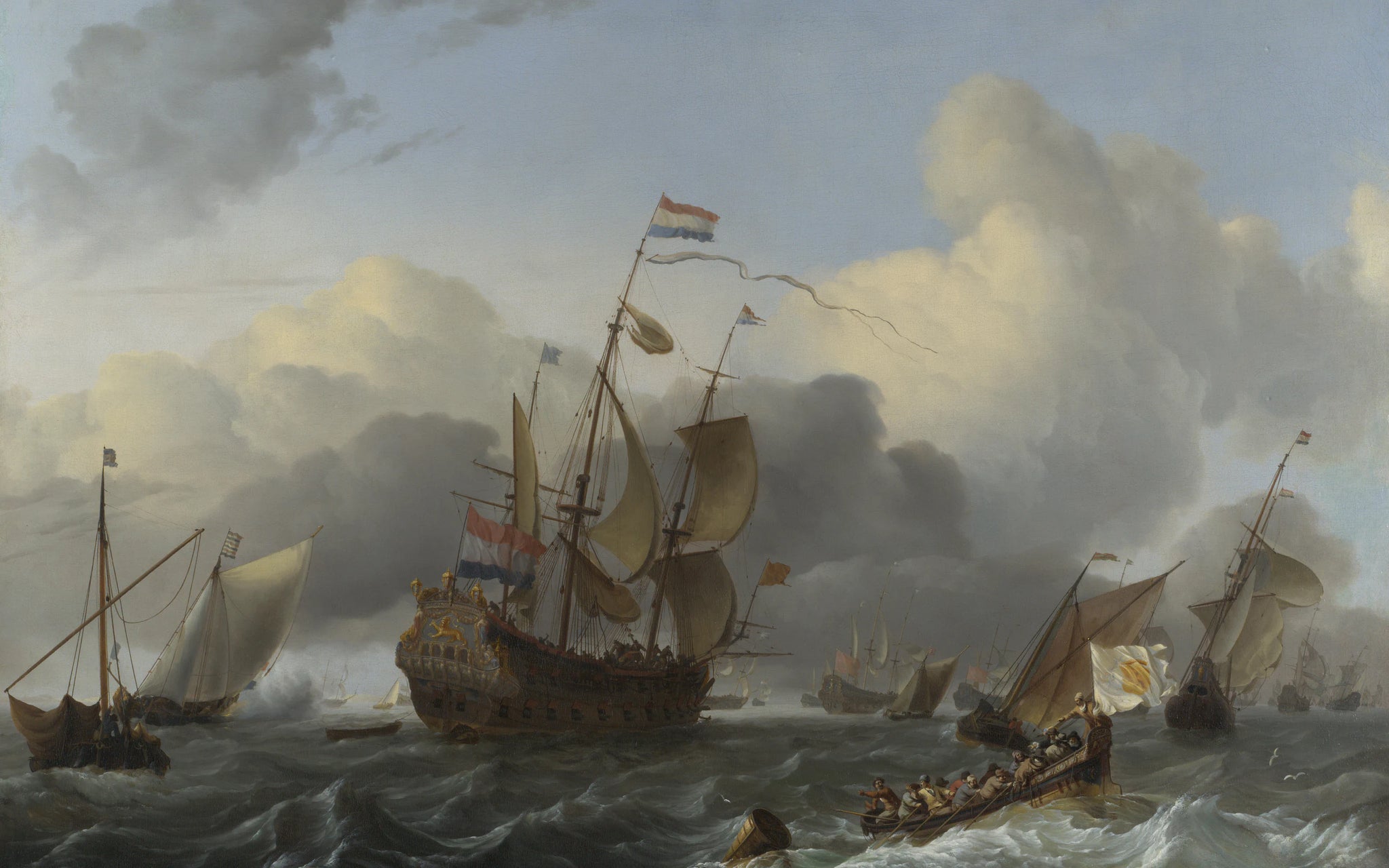 L'Eendracht et une flotte de navires de guerre hollandais - Ludolf Bakhuizen