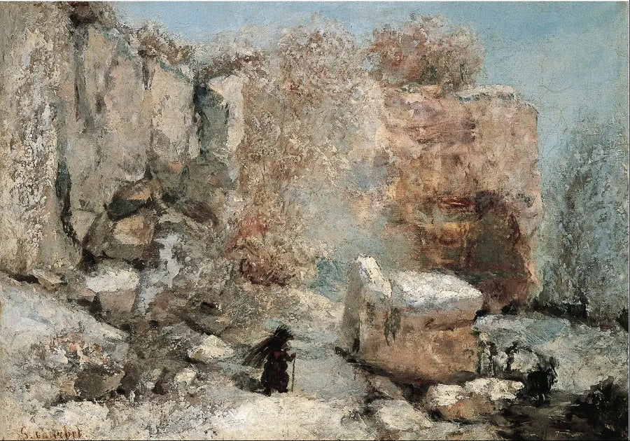 Kaya Ocağında Kar Efekti - Gustave Courbet