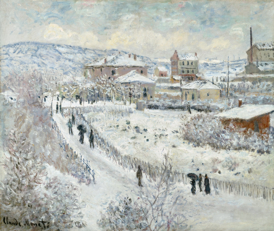 Argenteuil'in görünümü, kar W358 - Claude Monet