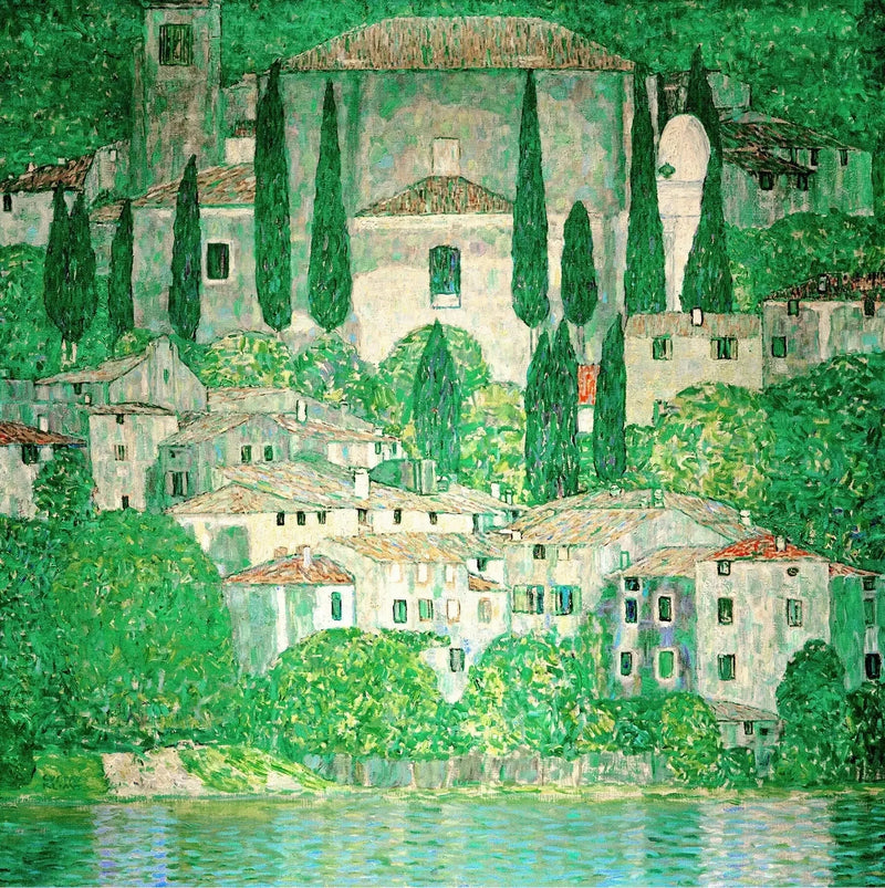 Cassone'daki Kilise (sedir ağaçları ile manzara) - Gustav Klimt