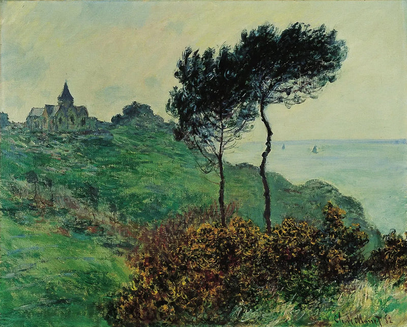 Varengeville Kilisesi, gri hava - Claude Monet