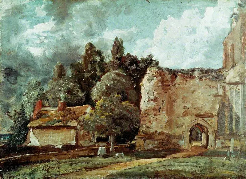 East Bergholt Kilisesi: Batı ucundaki harabe kule - John Constable