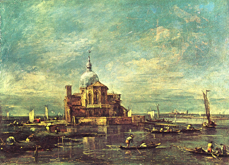 Lagon Adasında Küçük Bir Kilise - Francesco Guardi