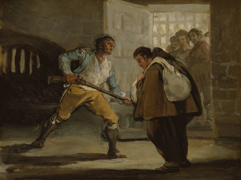 El Maragato, Kardeş Pedro de Zaldivia'yı silahıyla tehdit ediyor - Francisco de Goya