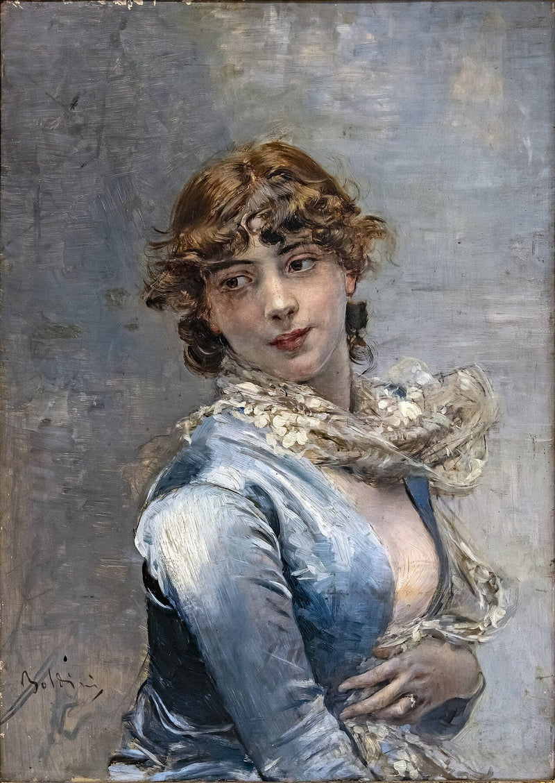 Şık Mavi Elbise ile - Giovanni Boldini
