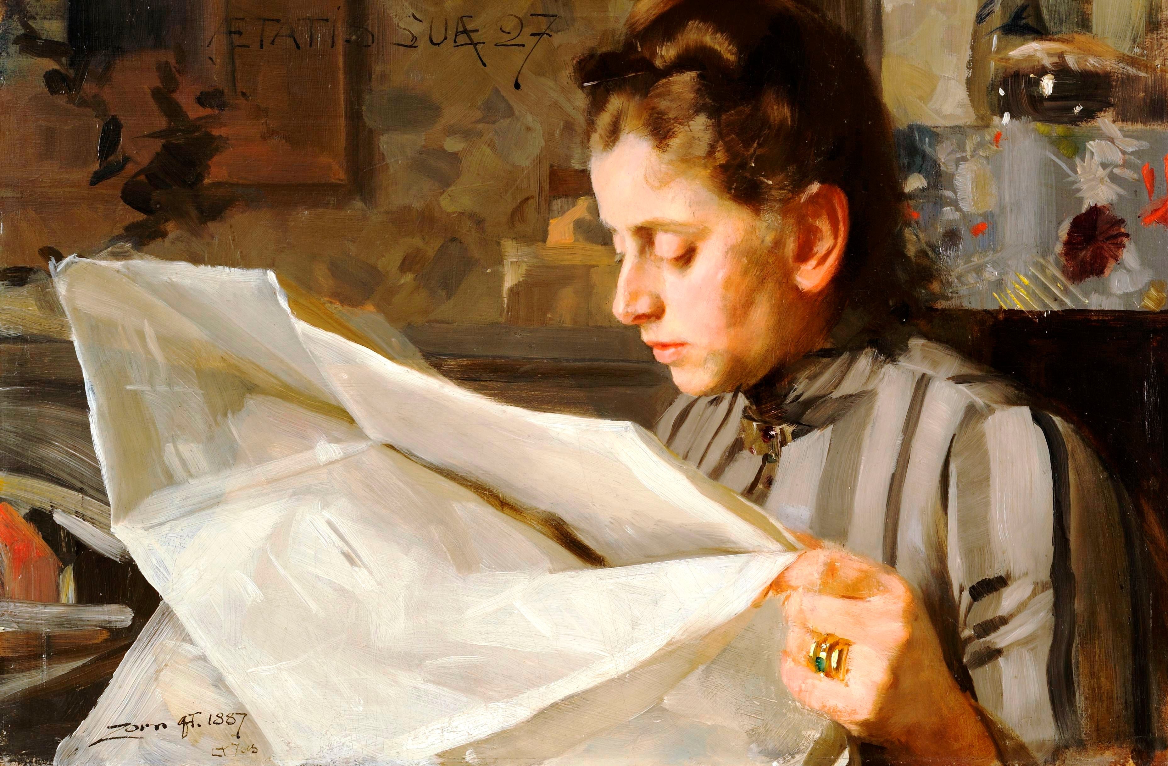 Emma Zorn lisant - Anders Zorn